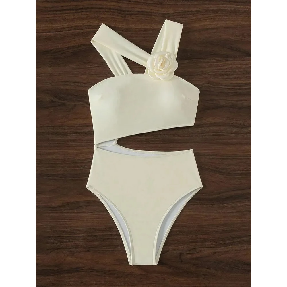 One Shoulder Push Up Cutout One Piece Swimsuit For Women 3