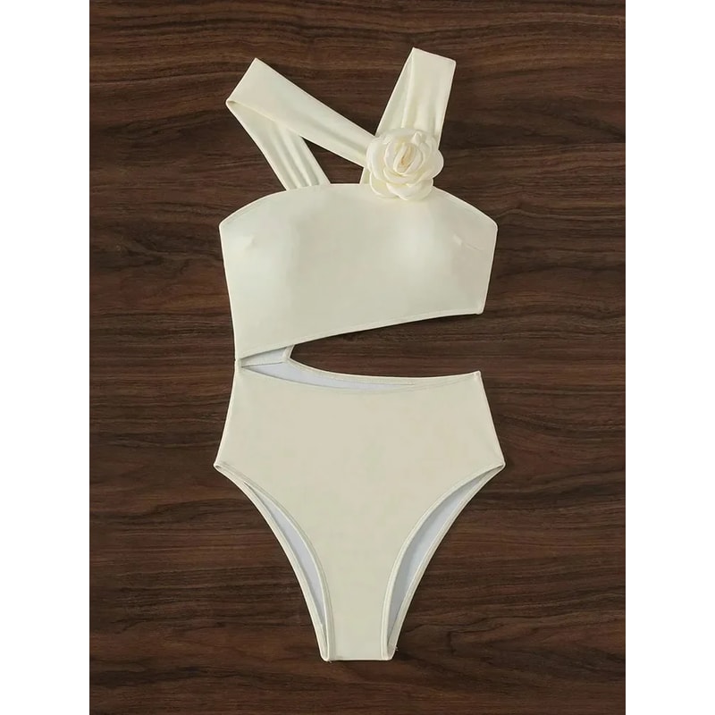 One Shoulder Push Up Cutout One Piece Swimsuit For Women 3