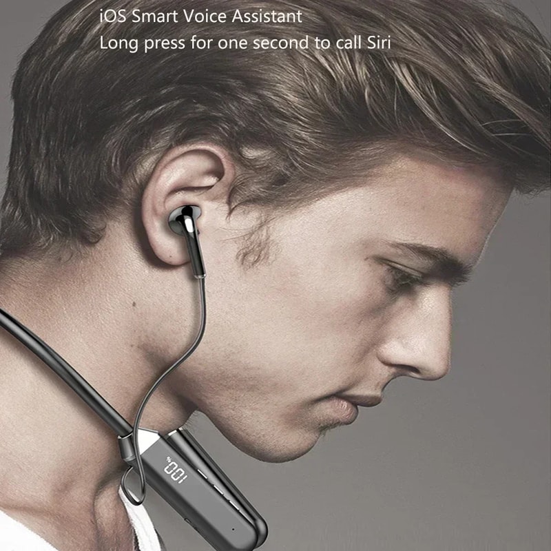 Magnetic Neckband Wireless Bluetooth Earphones for Sports