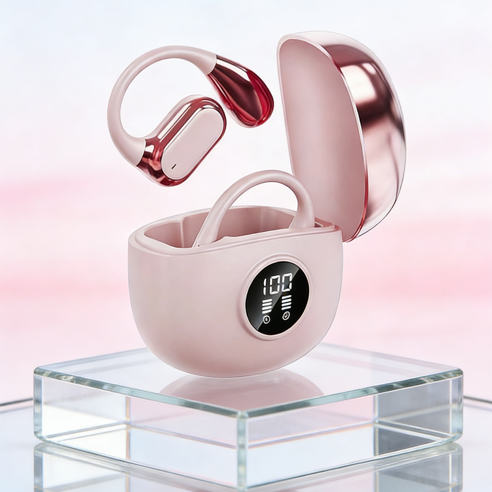 Clip On Sports Wireless Earbuds with Mic and Deep Bass