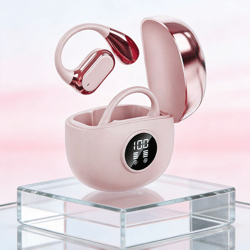 clip on sports wireless earbuds with mic and deep bass