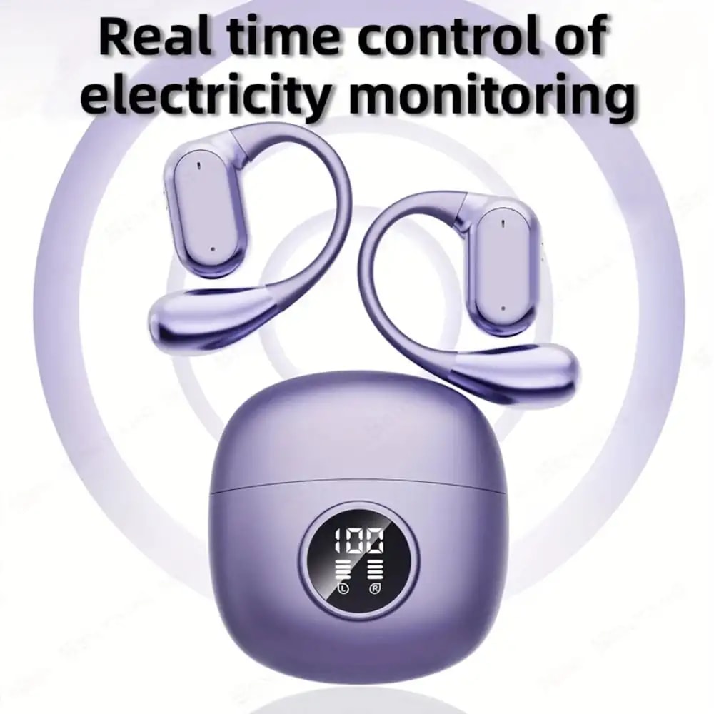 Clip On Sports Wireless Earbuds with Mic and Deep Bass