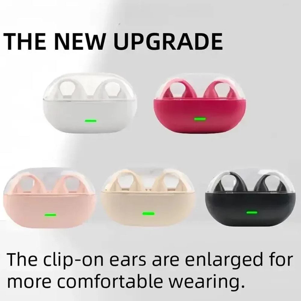Open Ear Clip Wireless Bluetooth Earbuds for Running and Gaming