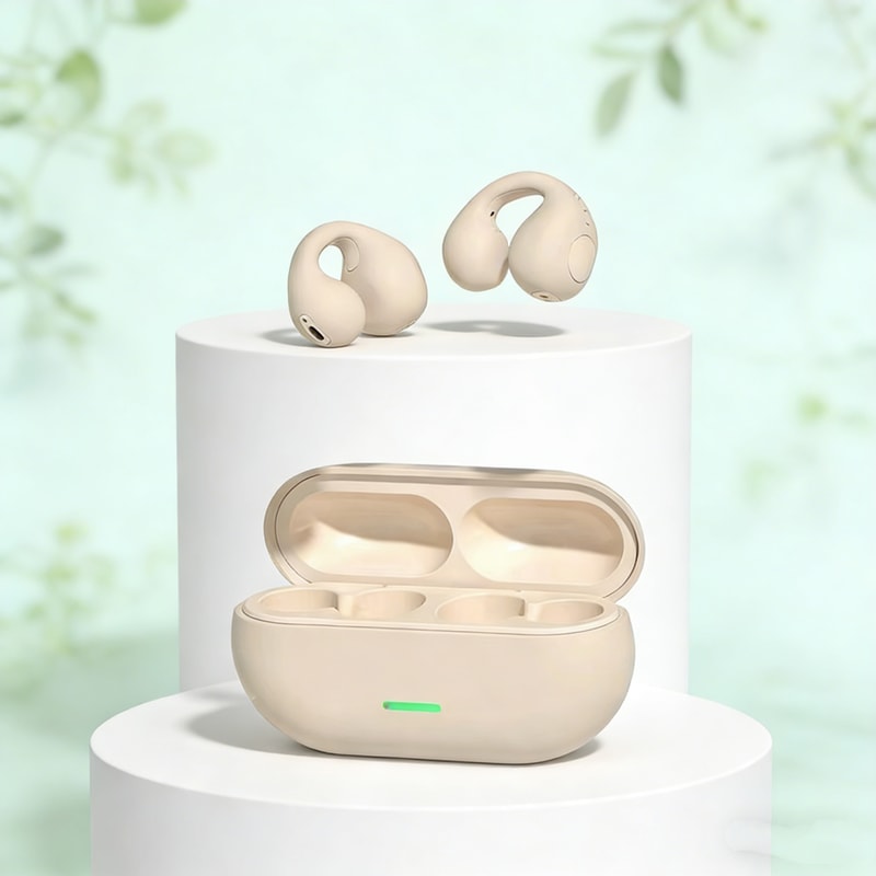 Wireless Air Conduction Headphones Clip Ear Bluetooth Earbuds with Mic