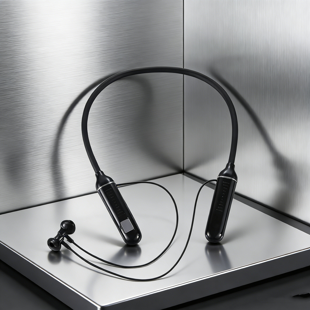 HIFI Wireless Neckband Headphones with LED Power Display, Gaming Bluetooth Headset & TF Card Slot for Sport