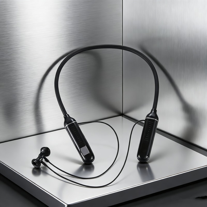 HIFI Wireless Neckband Headphones with LED Power Display, Gaming Bluetooth Headset & TF Card Slot for Sport