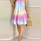 Floral Halter Neck Boho Summer Dress Backless Vacation Sundress 7
