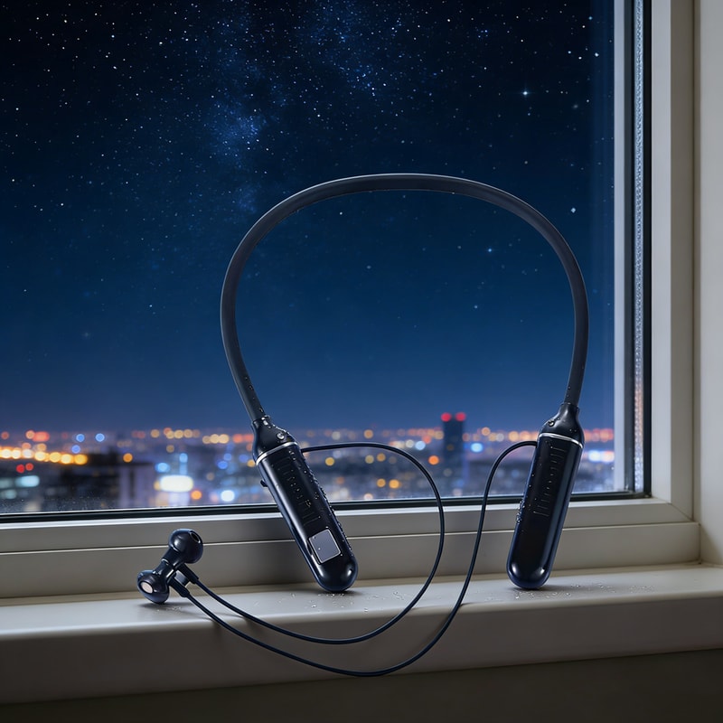 LED Neckband Bluetooth Headphones with Mic for Sports and Gaming