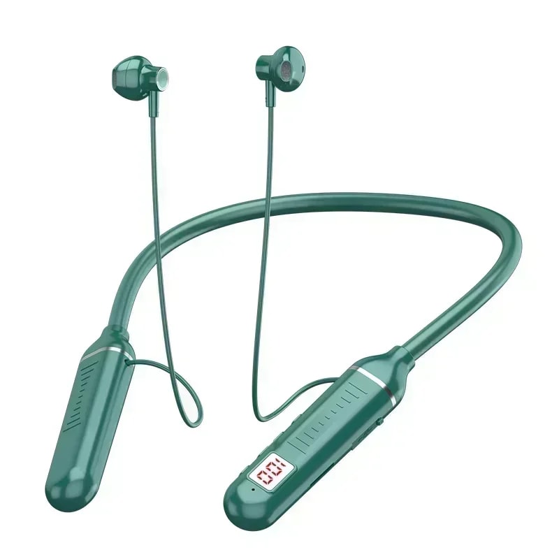 LED Neckband Bluetooth Headphones with Mic for Sports and Gaming