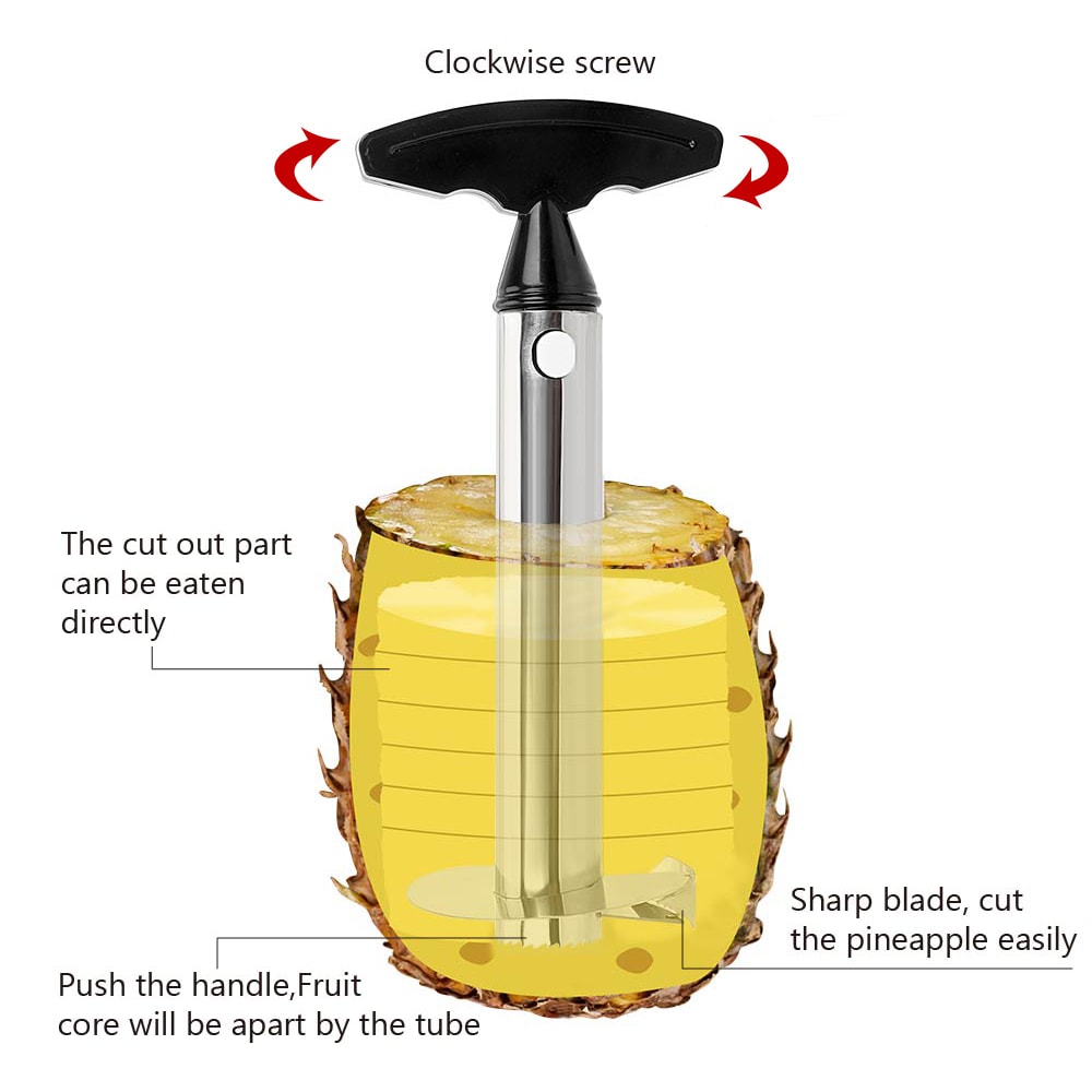 Stainless Steel Pineapple Corer Slicer And Peeler Tool 1