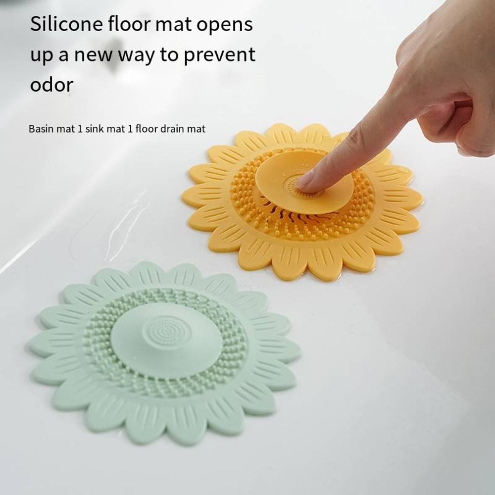 Floral Odor Proof Drain Cover and Sink Drain Filter Mat