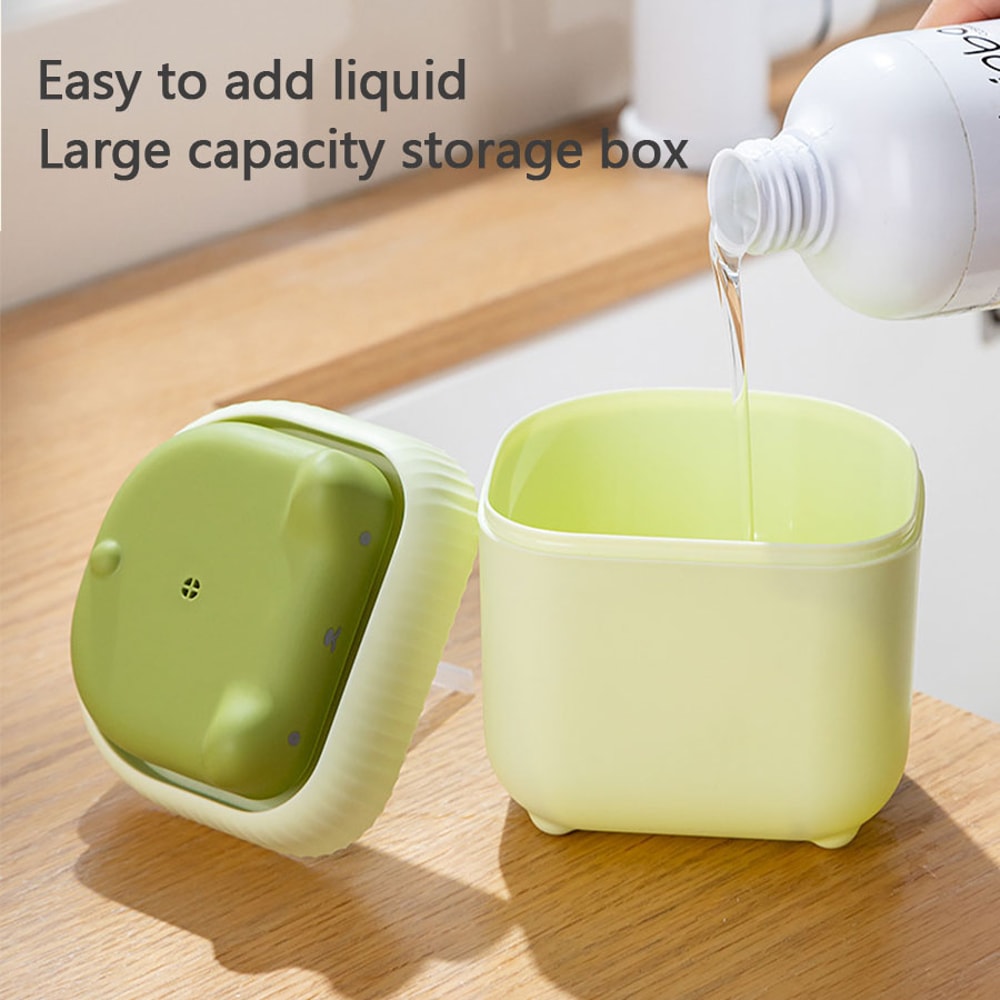 Easy Press Kitchen Soap Dispenser with Sponge Holder