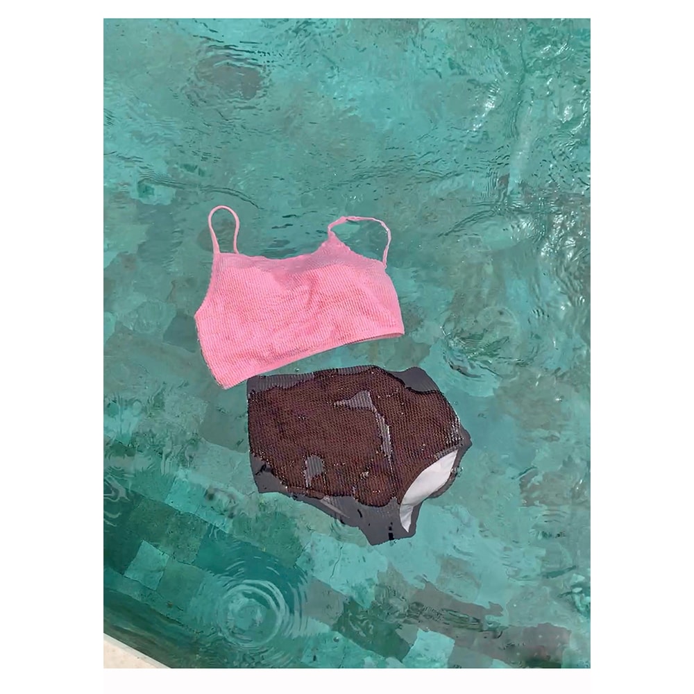 High Waist Split Bikini Set Womens Two Piece Swimsuit