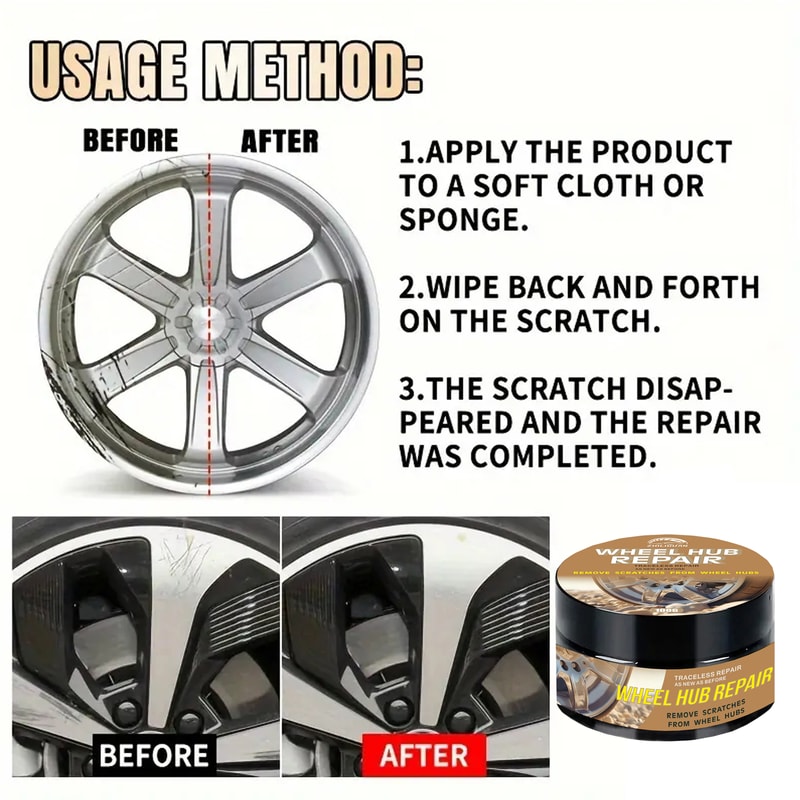 Car Wheel Hub Scratch Repair Kit For Alloy Rim Polishing And Rust Removal 1