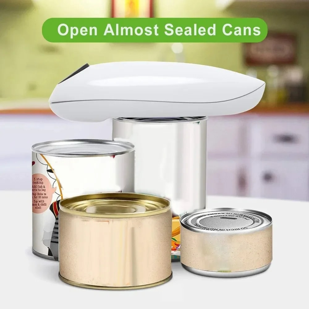 Electric Can Opener Automatic Smooth Edge Jar and Tin Opener