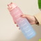 Rainbow Gradient Frosted Sports Water Bottle with Leakproof Straw Lid