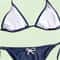 Solid Color Triangle Bikini Set Low Waist Bandage Swimwear 0