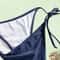 Solid Color Triangle Bikini Set Low Waist Bandage Swimwear 3