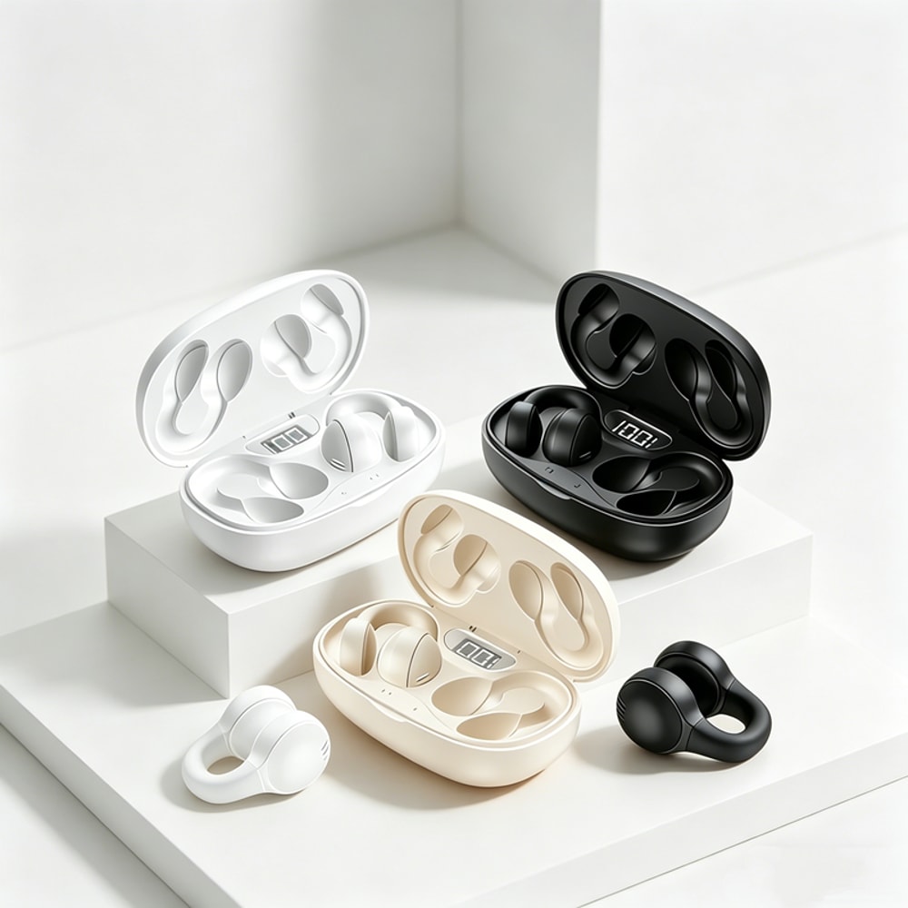 Wireless Bluetooth Earbuds with Noise Reduction and Power Display