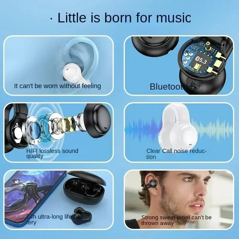 Wireless Bluetooth Earbuds with Noise Reduction and Power Display