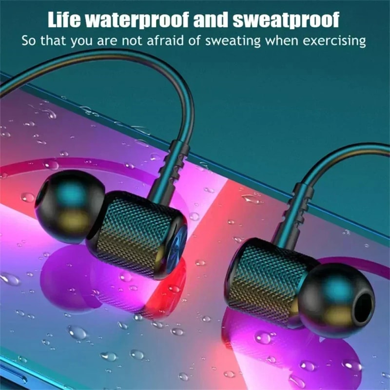 Sport Magnetic Bluetooth Neckband Headphones Wireless Running Earbuds with Noise Cancelling Mic