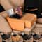 Car Armrest Cushion With Cup Holder And Side Storage Pockets 0