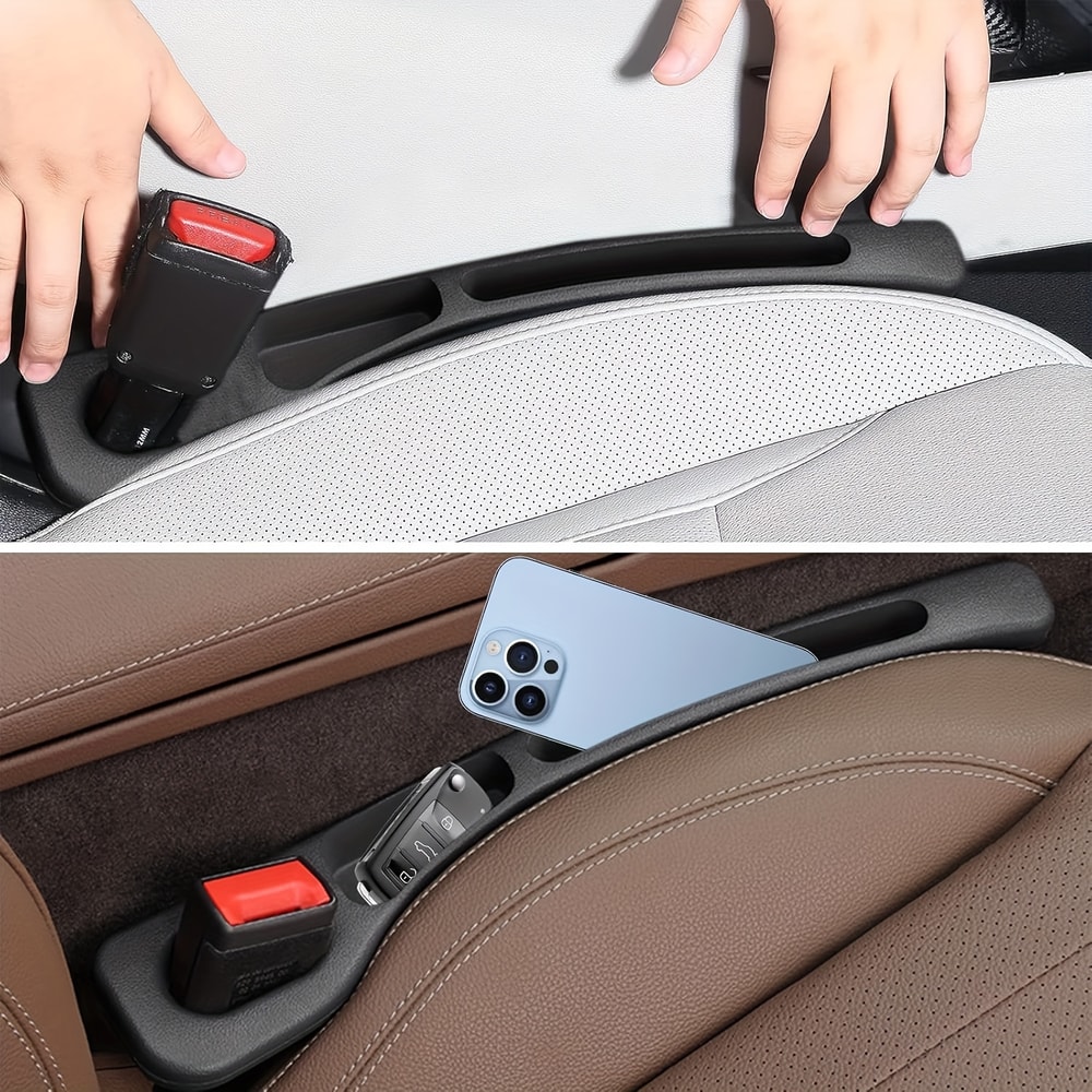 Waterproof Car Seat Gap Filler Organizer with Dual Groove Storage