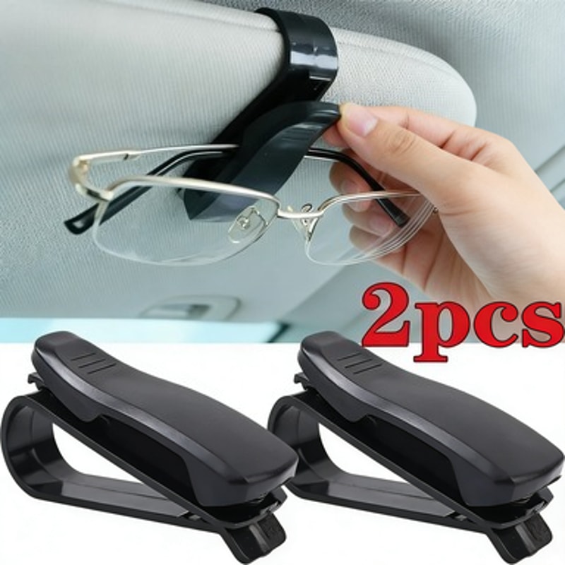 Universal Car Sunglasses Holder Sun Visor Glasses Clip And Card Organizer 0