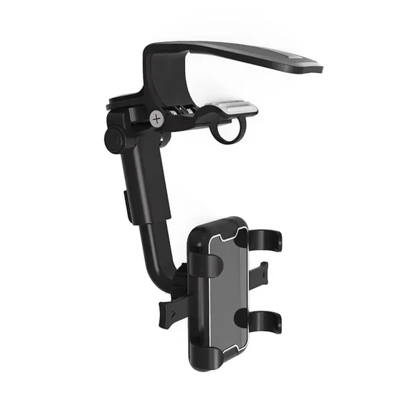 Universal Sun Visor Car Phone Holder With Rearview Mirror Clip Mount 4