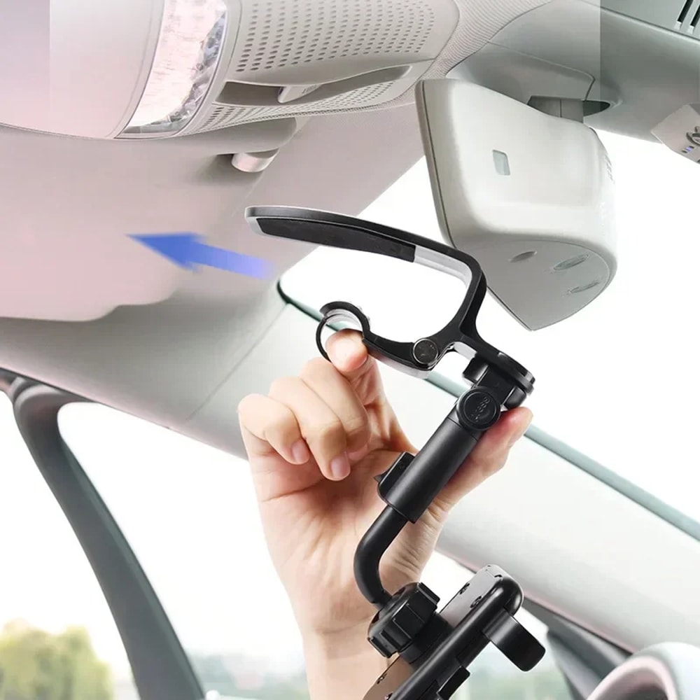 Universal Sun Visor Car Phone Holder With Rearview Mirror Clip Mount 3
