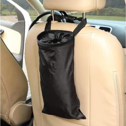 hanging car trash bag back seat headrest garbage can