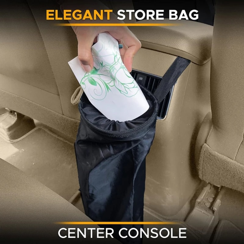Hanging Car Trash Bag Back Seat Headrest Garbage Can