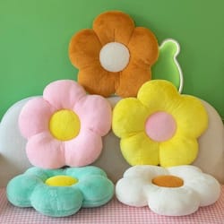 cute sunflower flower plush pillow soft stuffed cushion for bedroom decor