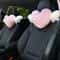 Pink Heart Car Headrest Pillow With Angel Wings Cute Neck Support Cushion 5