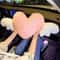 Pink Heart Car Headrest Pillow With Angel Wings Cute Neck Support Cushion 4