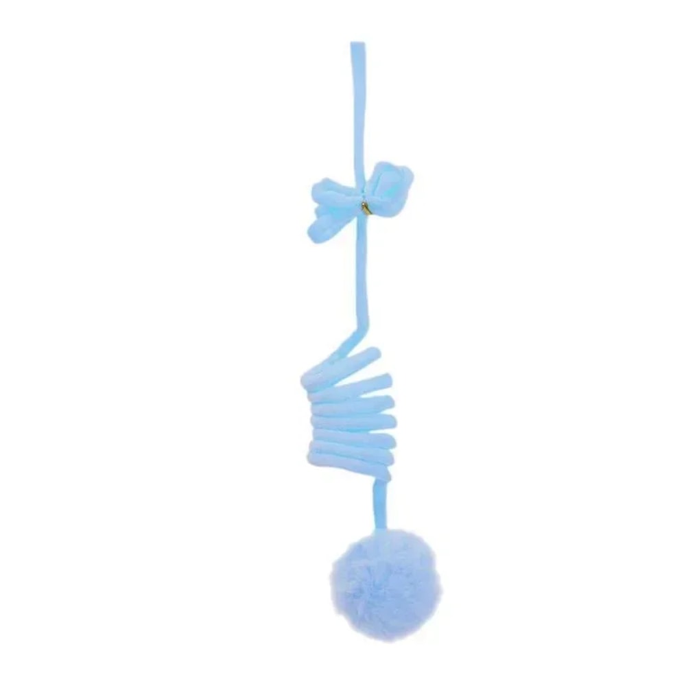 Interactive Cat Wand Toy with Spring Rope Plush Ball for Indoor Play