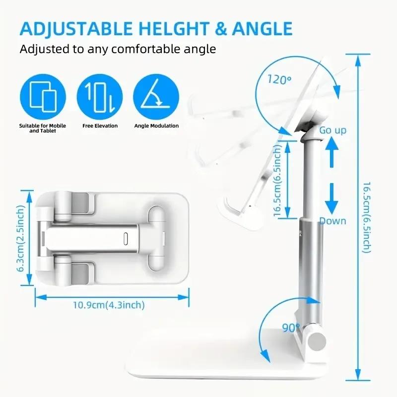 Adjustable Foldable Phone Holder Stand for Desk and Tablet Use