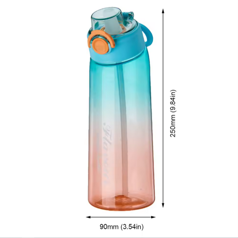 Flavored Water Bottle with Flavor Pods and Straw for Zero Sugar Hydration