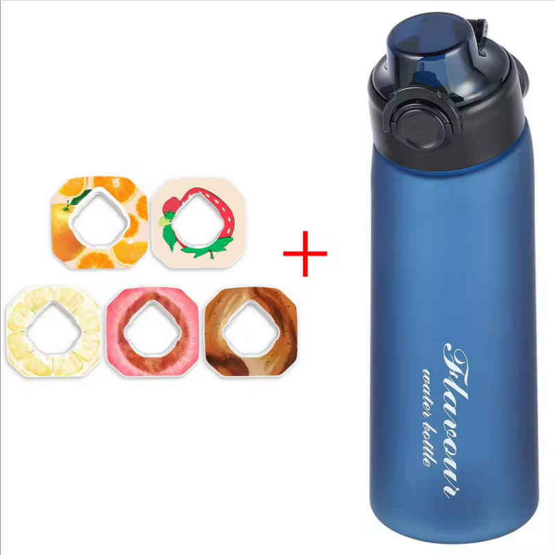 Flavored Water Bottle with Flavor Pods and Straw for Zero Sugar Hydration
