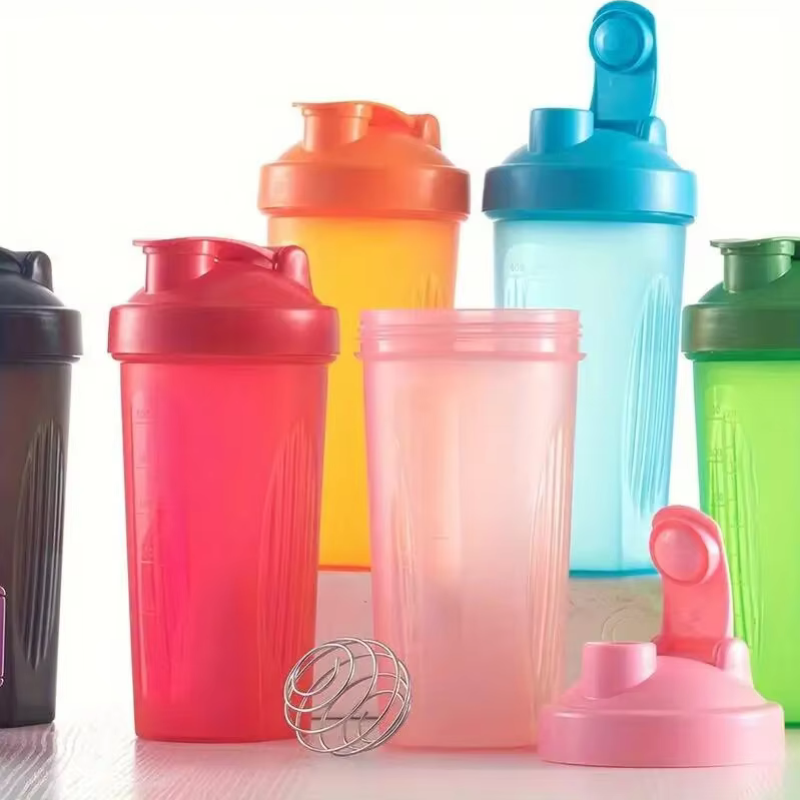 Protein Shaker Bottle with Metal Mixing Ball for Gym Shakes and Smoothies