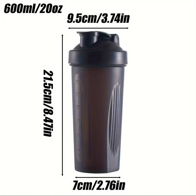 Protein Shaker Bottle with Metal Mixing Ball for Gym Shakes and Smoothies