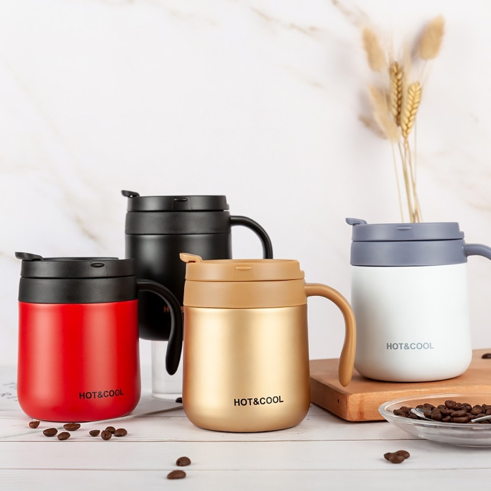Insulated Coffee Mug with Handle Stainless Steel Wide Mouth Office Cup