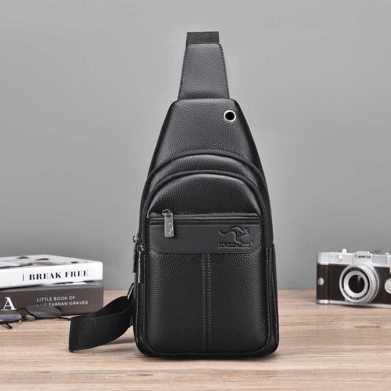 Luxury Chest Pack Men Crossbody Bag PU Leather Sling Bag For Travel 1