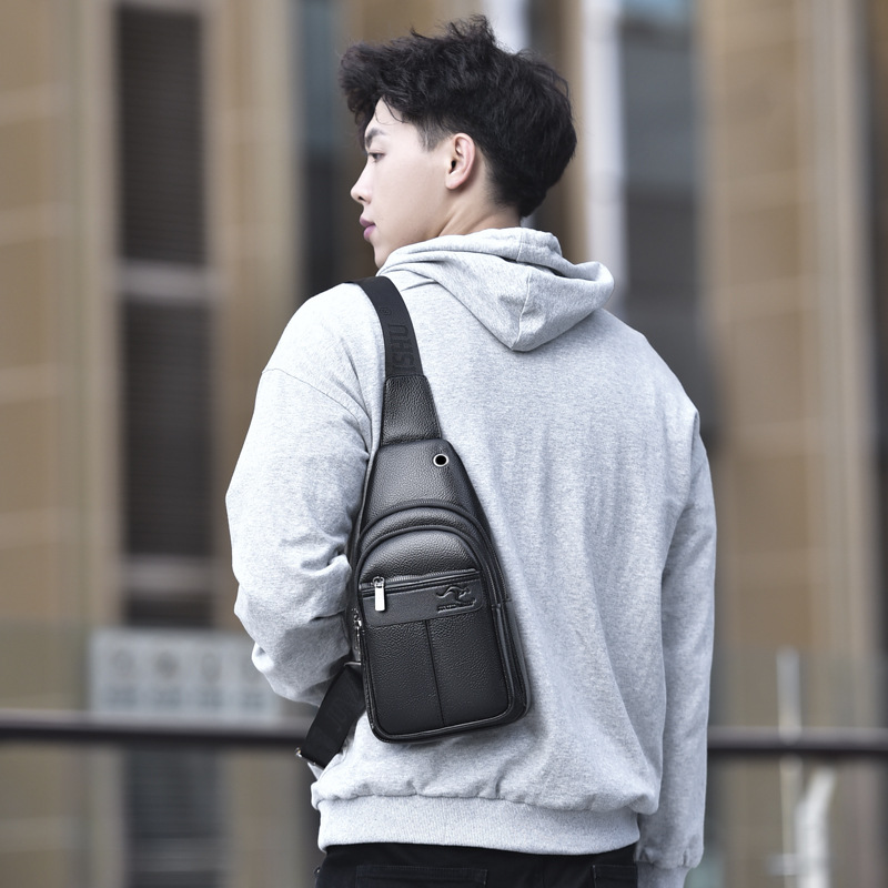Luxury Chest Pack Men Crossbody Bag PU Leather Sling Bag For Travel 4