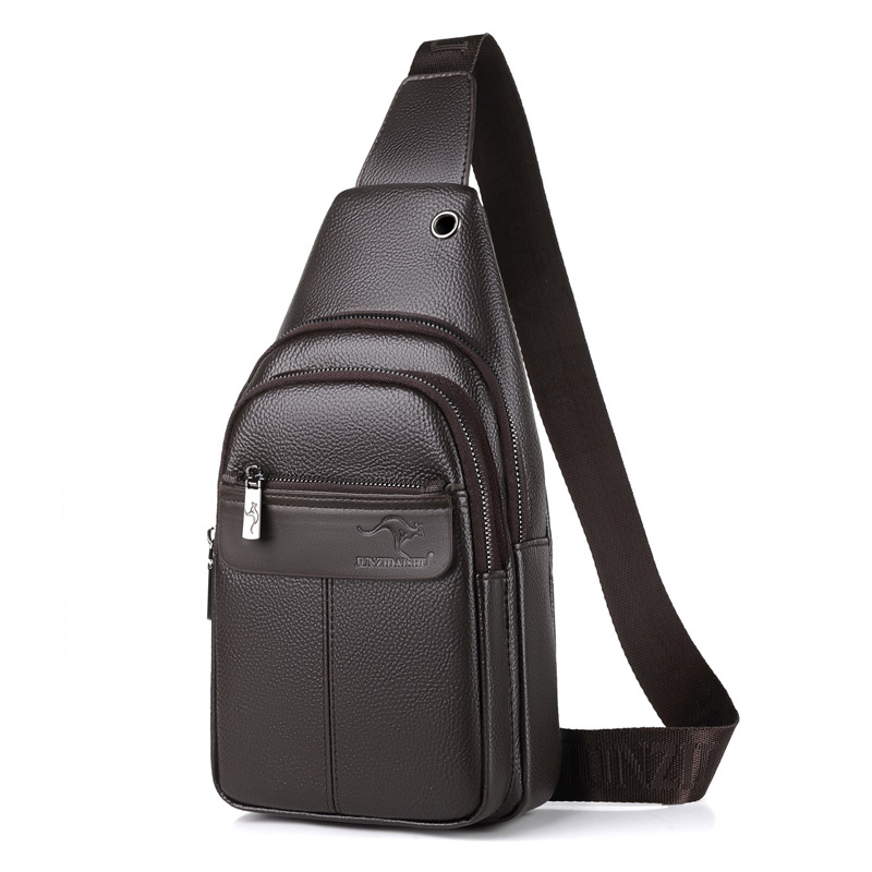 Luxury Chest Pack Men Crossbody Bag PU Leather Sling Bag For Travel 6