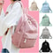 Corduroy School Backpack For Teenage Girls Trendy Striped Rucksack Travel Shoulder Bag 0