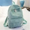 Corduroy School Backpack For Teenage Girls Trendy Striped Rucksack Travel Shoulder Bag 1