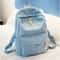 Corduroy School Backpack For Teenage Girls Trendy Striped Rucksack Travel Shoulder Bag 4