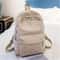 Corduroy School Backpack For Teenage Girls Trendy Striped Rucksack Travel Shoulder Bag 6