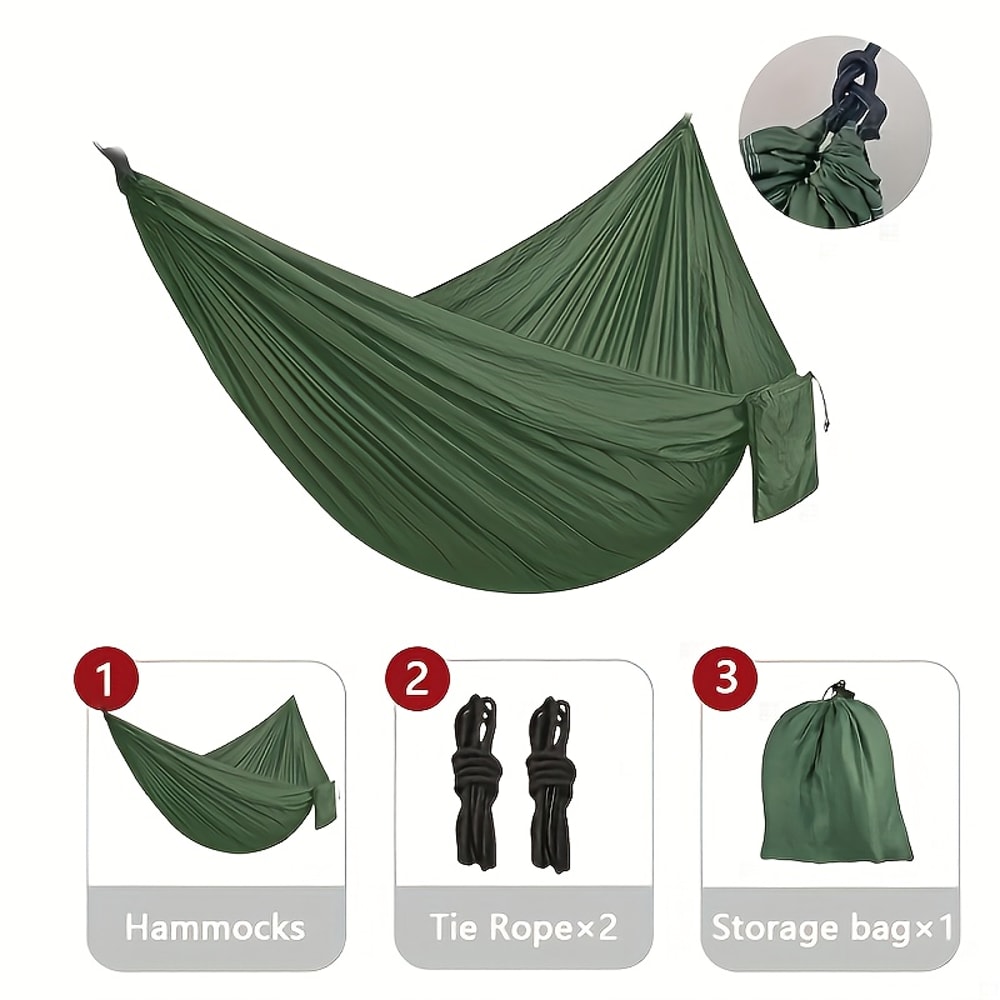 Portable Outdoor Hammock with Straps and Storage Bag Lightweight & Durable for Hiking Beach and Picnics